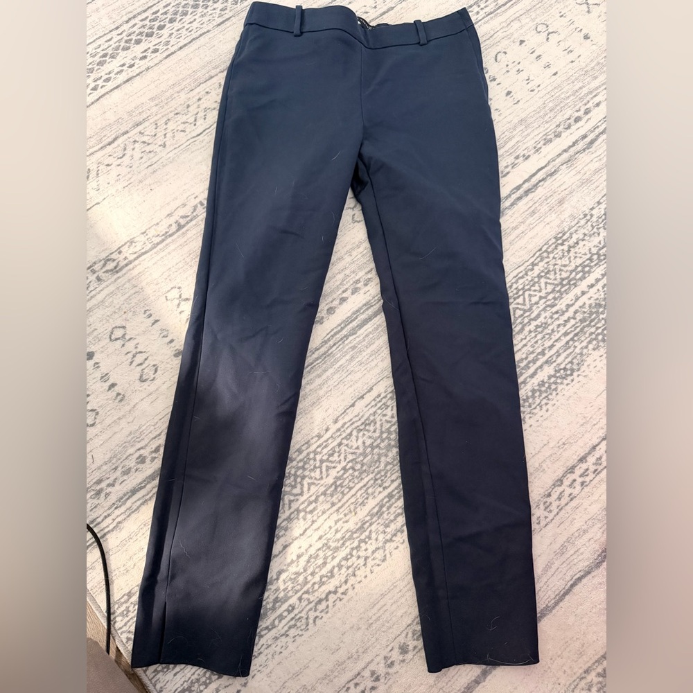 Zara Woman Side Zip Pants Navy